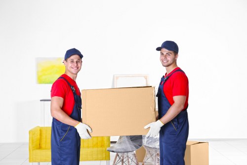 Removal team planning a move in a Westminster street