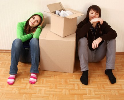 Local removals van near Westminster apartments and central London buildings