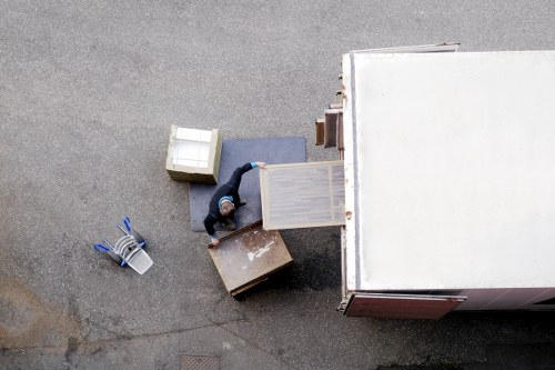 Separated materials prepared for charity donation and recycling