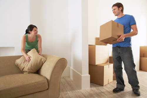 Professional man and van service handling items in Westminster
